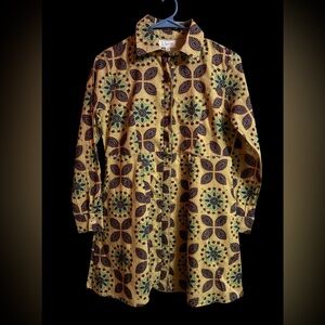 Bright Yellow Printed Button-Front Kids Casual Dress by LIVRO